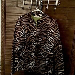 Susan Graver XL Blazer Zip Front Animal Print